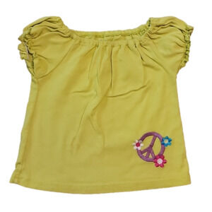 Kidgets Yellow/Green Short Sleeve Tee with Peace Symbol